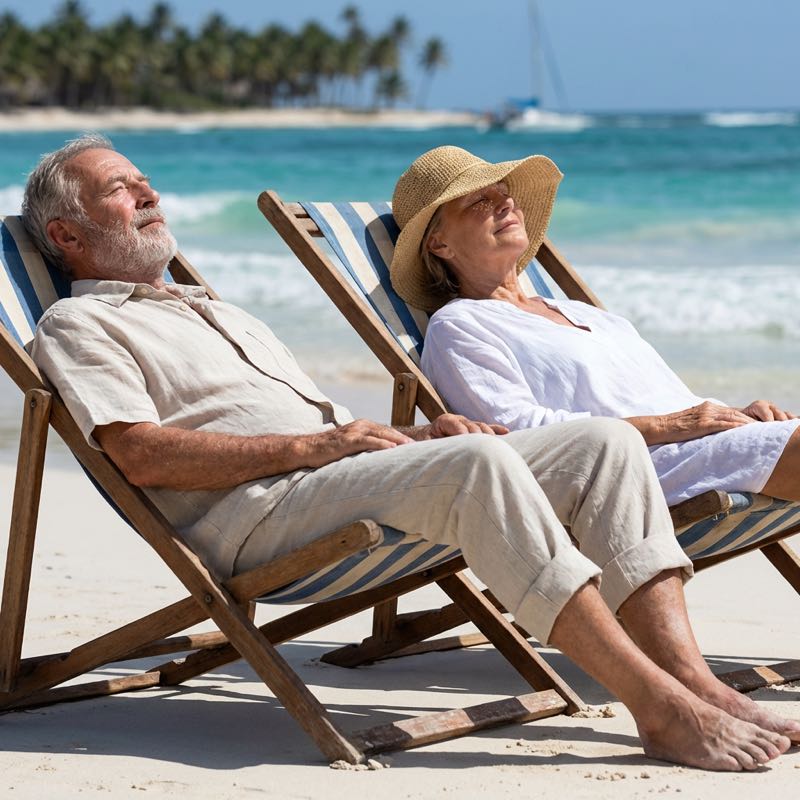 Couple Relaxing on Beach