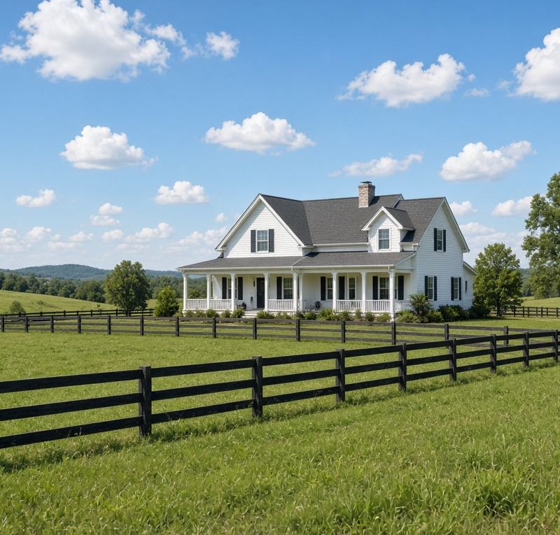 Large white farm house